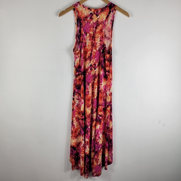 Swimsuits for All Floral Tie Dye High Low Cover Up Midi Dress - Picture 6 of 6